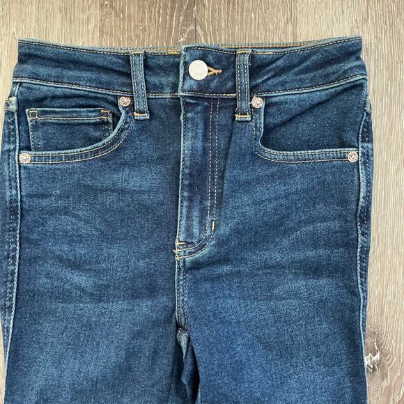 We The Free Dark Wash Raw Hem Skinny Jegging Size 25 - Picture 5 of 12